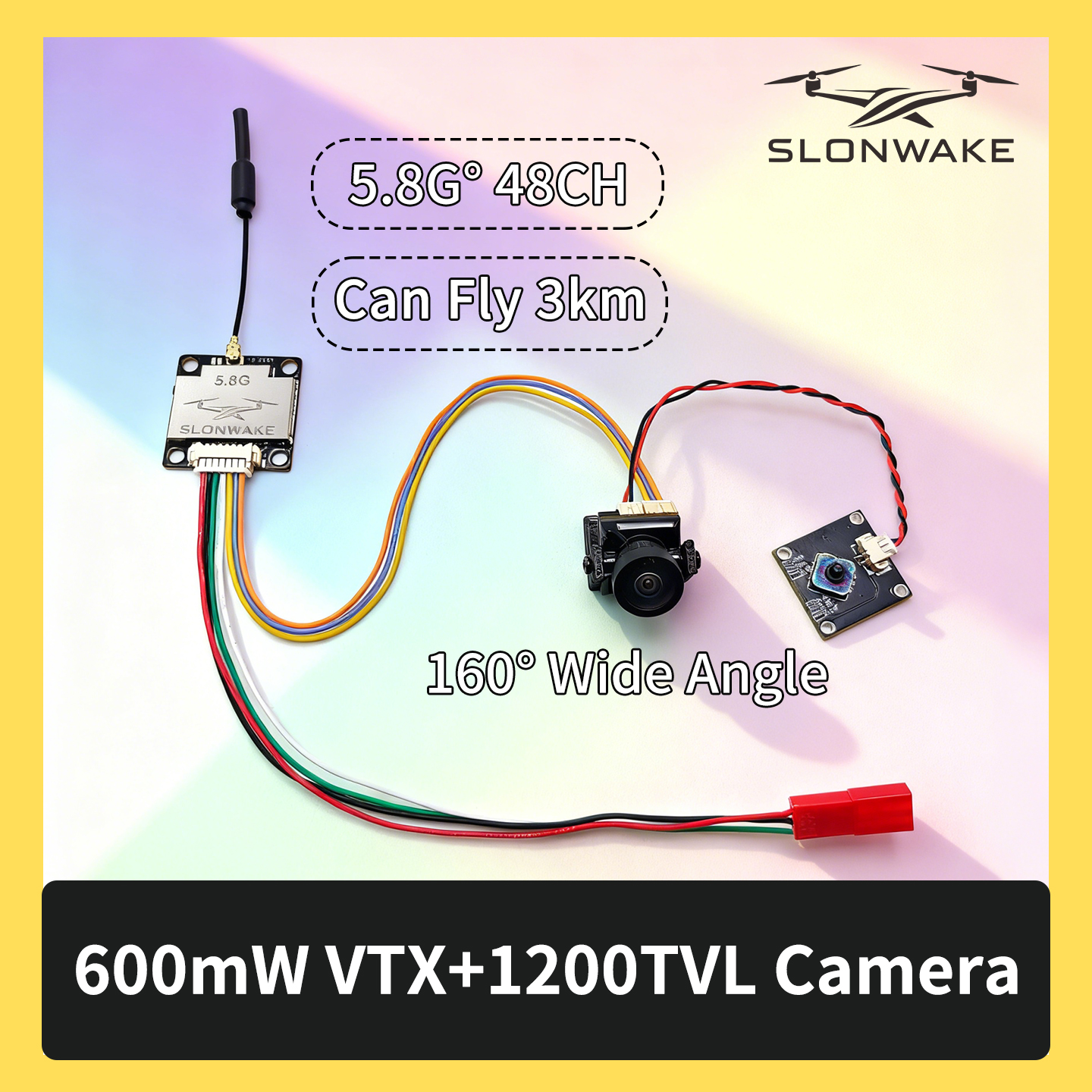 SLONWAKE 5.8G 600mW 7-24V FPV  - огляд і ціна Drone Camera Wide Angle