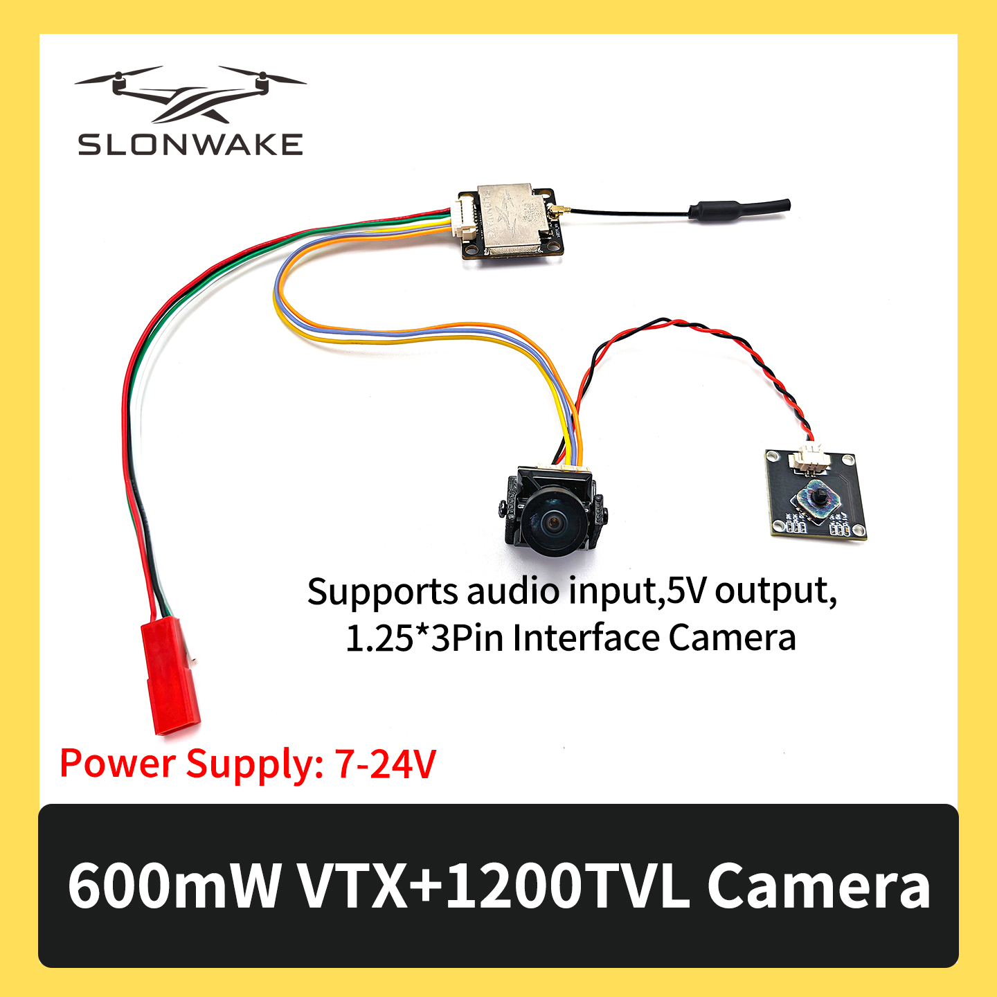 SLONWAKE 5.8G 600mW 7-24V FPV  - огляд і ціна Drone Camera Wide Angle
