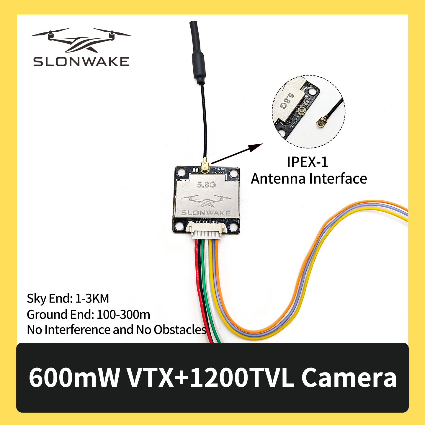 SLONWAKE 5.8G 600mW 7-24V FPV  - огляд і ціна Drone Camera Wide Angle