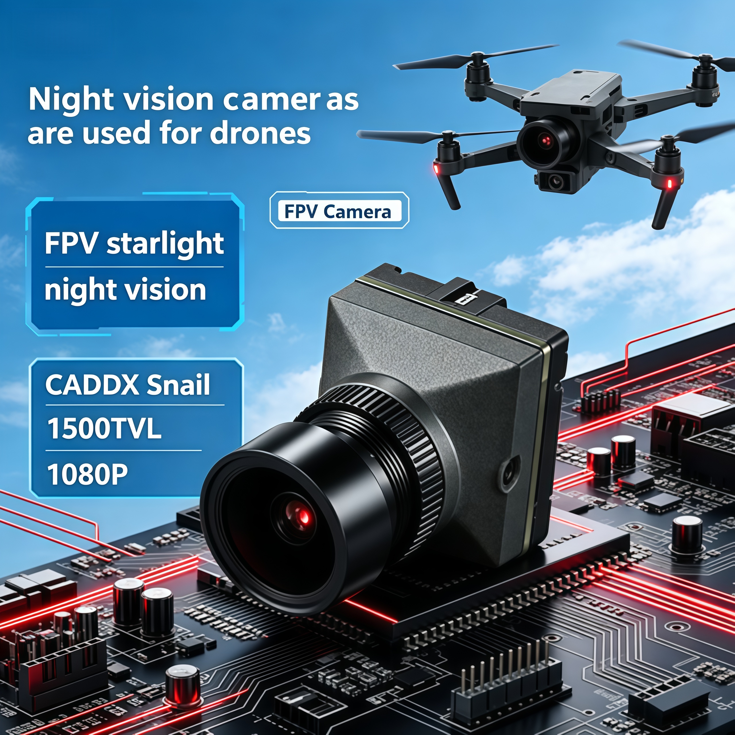 1500TVL HD CADDX Snail FPV Cam - огляд і ціна Drone Camera Night Vision